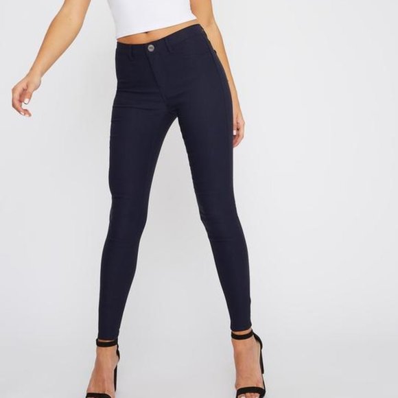 2 pairs of high rise skin tight skinnies - green & maroon reg price $34.99 ea. - Picture 1 of 7